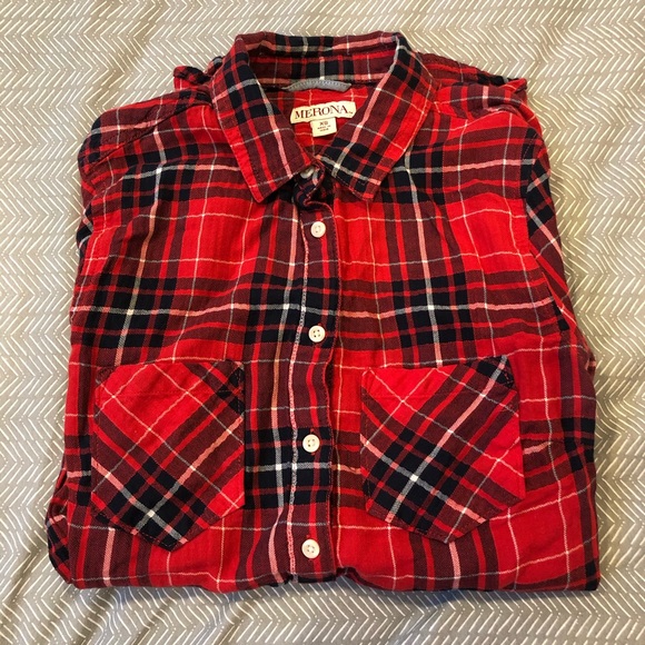 Merona Tops - ❄️ Target Merona Red Plaid Flannel Shirt